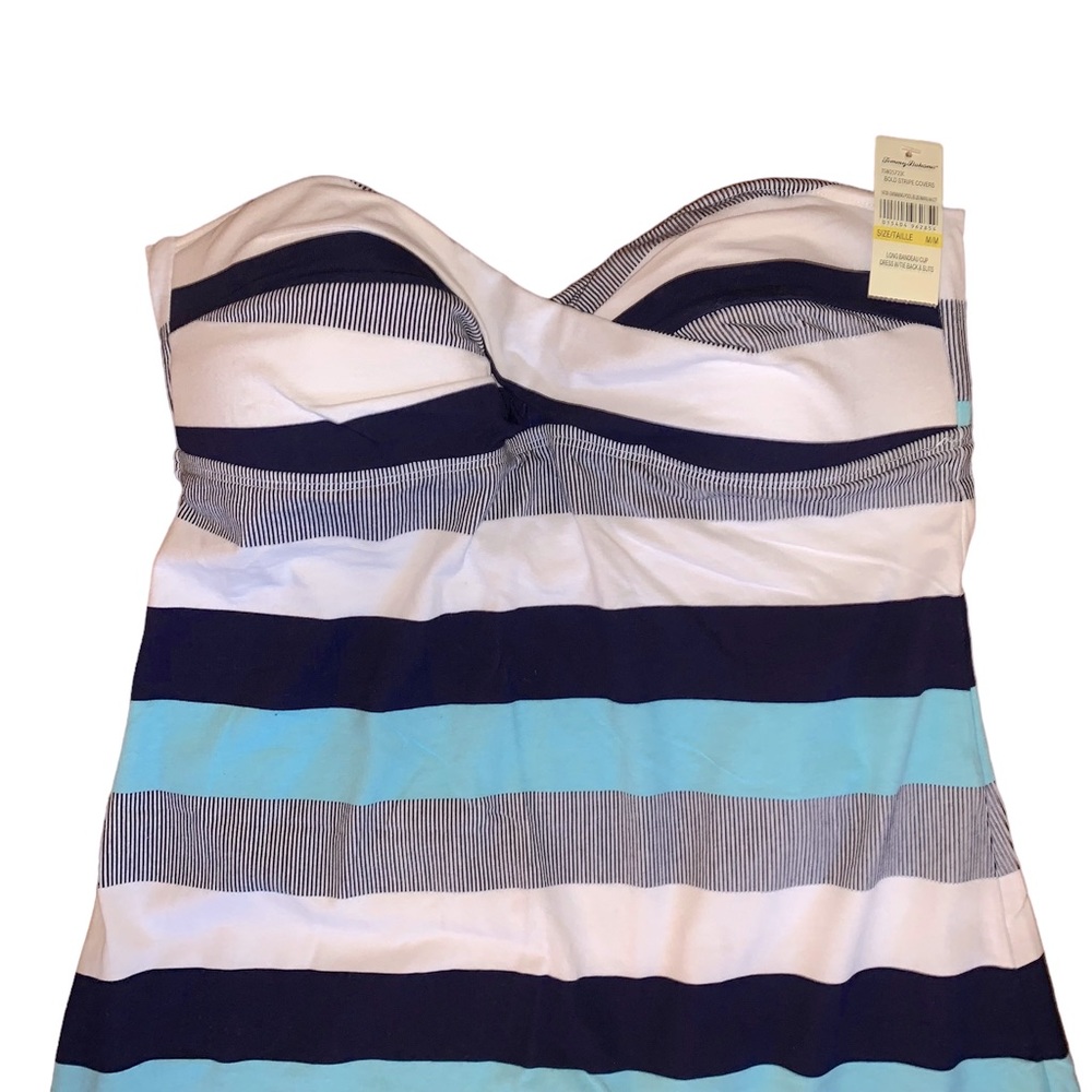 Tommy Bahama Bold Stripe Coverup Dress w/Tie Backs & Slits Size Medium/Tall - Picture 5 of 8